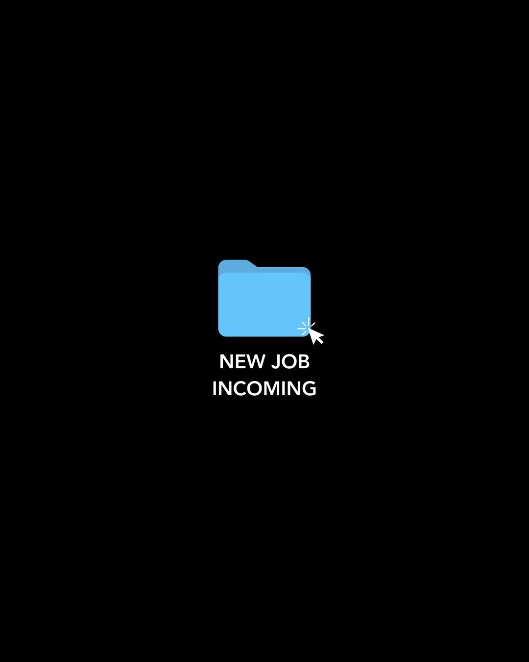 New job incoming – blue folder